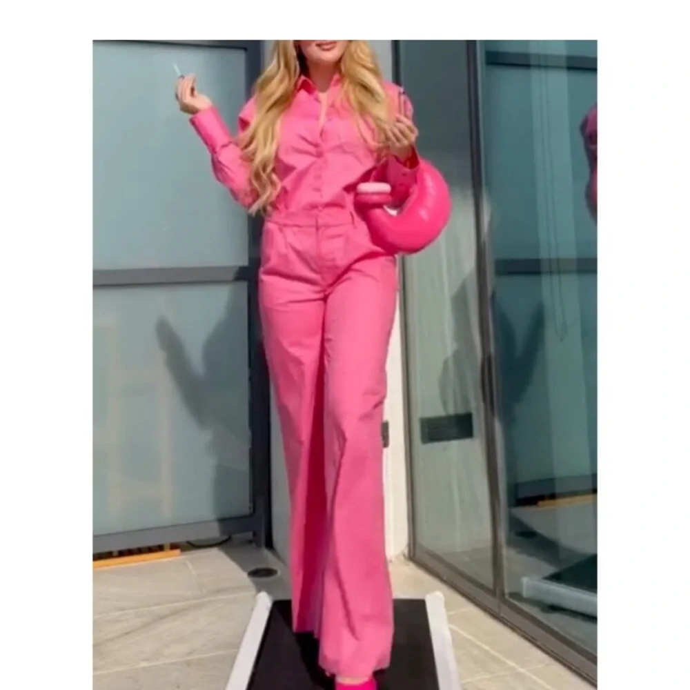 NWT Zara Barbie Collection Pink Jumpsuit - Picture 3 of 5